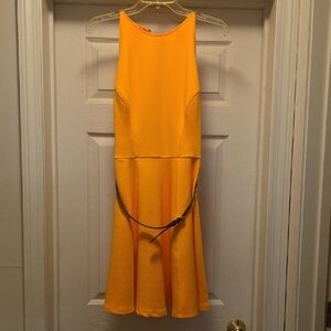 Ted Baker Vibrant Yellow Midi Dress. A-8.